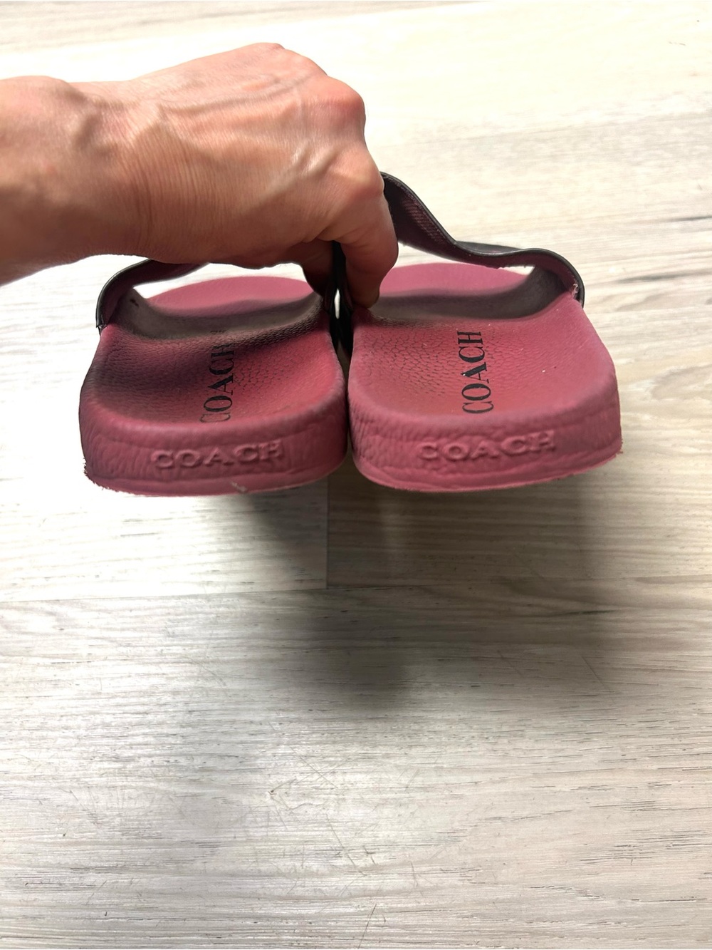 Coach Uli Sport Slide Signature Canvas Horse Carriage Women 9B Berry Pink Logo - Picture 9 of 15